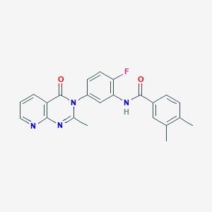 N-[2-fluoro-5-(2-methyl-4-oxopyrido[2,3-d]pyrimidin-3-yl)phenyl]-3,4-dimethylbenzamide