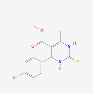 molecular formula C14H15BrN2O2S B274193 Ethyl 4-(4-bromophenyl)-6-methyl-2-thioxo-1,2,3,4-tetrahydro-5-pyrimidinecarboxylate 