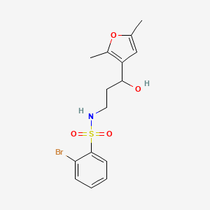 2-bromo-N-(3-(2,5-dimethylfuran-3-yl)-3-hydroxypropyl)benzenesulfonamide