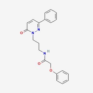 molecular formula C21H21N3O3 B2741935 N-(3-(6-oxo-3-phenylpyridazin-1(6H)-yl)propyl)-2-phenoxyacetamide CAS No. 1021120-37-5