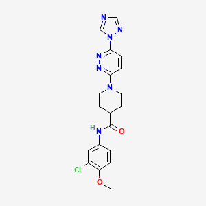 molecular formula C19H20ClN7O2 B2741938 1-(6-(1H-1,2,4-triazol-1-yl)pyridazin-3-yl)-N-(3-chloro-4-methoxyphenyl)piperidine-4-carboxamide CAS No. 1797730-23-4