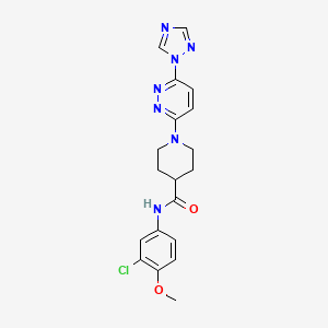 molecular formula C19H20ClN7O2 B2741938 1-(6-(1H-1,2,4-三唑-1-基)吡啶-3-基)-N-(3-氯-4-甲氧基苯基)哌啶-4-甲酰胺 CAS No. 1797730-23-4