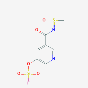 molecular formula C8H9FN2O5S2 B2741939 3-[[Dimethyl(oxo)-lambda6-sulfanylidene]carbamoyl]-5-fluorosulfonyloxypyridine CAS No. 2418671-41-5