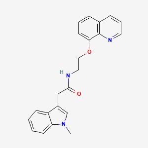 2-(1-methyl-1H-indol-3-yl)-N-(2-(quinolin-8-yloxy)ethyl)acetamide