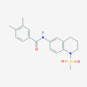 molecular formula C19H22N2O3S B2741944 3,4-dimethyl-N-(1-methylsulfonyl-3,4-dihydro-2H-quinolin-6-yl)benzamide CAS No. 941929-80-2