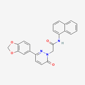 molecular formula C23H17N3O4 B2741945 2-[3-(1,3-benzodioxol-5-yl)-6-oxopyridazin-1-yl]-N-naphthalen-1-ylacetamide CAS No. 899990-36-4