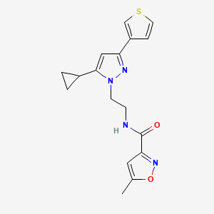 N-(2-(5-cyclopropyl-3-(thiophen-3-yl)-1H-pyrazol-1-yl)ethyl)-5-methylisoxazole-3-carboxamide