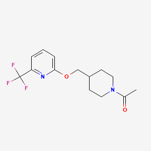 molecular formula C14H17F3N2O2 B2741948 1-[4-[[6-(Trifluoromethyl)pyridin-2-yl]oxymethyl]piperidin-1-yl]ethanone CAS No. 2379997-82-5