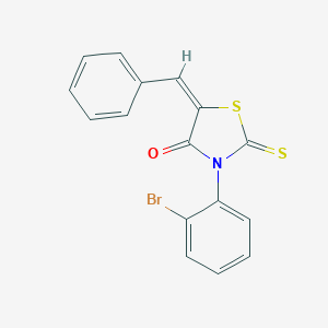 molecular formula C16H10BrNOS2 B274195 5-Benzylidene-3-(2-bromophenyl)-2-thioxo-1,3-thiazolidin-4-one 