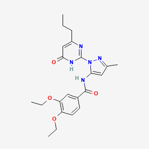 3,4-diethoxy-N-(3-methyl-1-(6-oxo-4-propyl-1,6-dihydropyrimidin-2-yl)-1H-pyrazol-5-yl)benzamide