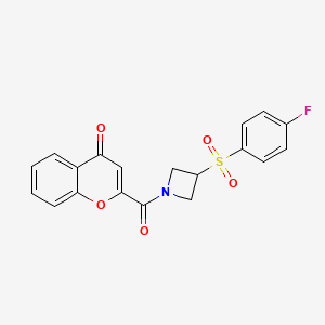 2-(3-((4-fluorophenyl)sulfonyl)azetidine-1-carbonyl)-4H-chromen-4-one