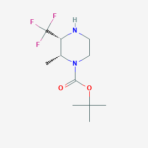 molecular formula C11H19F3N2O2 B2741962 Tert-butyl (2R,3R)-2-methyl-3-(trifluoromethyl)piperazine-1-carboxylate CAS No. 2375248-12-5