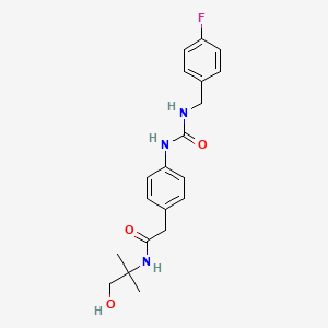 2-(4-(3-(4-fluorobenzyl)ureido)phenyl)-N-(1-hydroxy-2-methylpropan-2-yl)acetamide