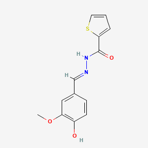 molecular formula C13H12N2O3S B2741980 N'-(4-hydroxy-3-methoxybenzylidene)-2-thiophenecarbohydrazide CAS No. 304906-01-2