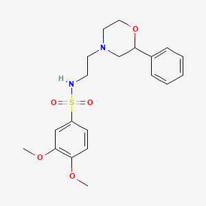 molecular formula C20H26N2O5S B2741981 3,4-dimethoxy-N-(2-(2-phenylmorpholino)ethyl)benzenesulfonamide CAS No. 953917-30-1
