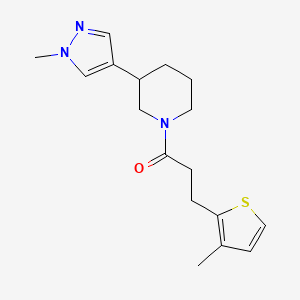 molecular formula C17H23N3OS B2741983 1-[3-(1-Methylpyrazol-4-yl)piperidin-1-yl]-3-(3-methylthiophen-2-yl)propan-1-one CAS No. 2320889-65-2