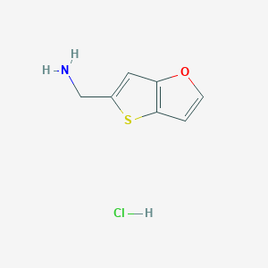 molecular formula C7H8ClNOS B2742011 噻吩[3,2-b]呋喃-5-基甲胺；盐酸盐 CAS No. 2416243-70-2