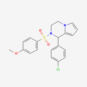 molecular formula C20H19ClN2O3S B2742013 1-(4-氯苯基)-2-((4-甲氧基苯基)磺酰)-1,2,3,4-四氢吡咯并[1,2-a]吡嗪 CAS No. 899739-00-5