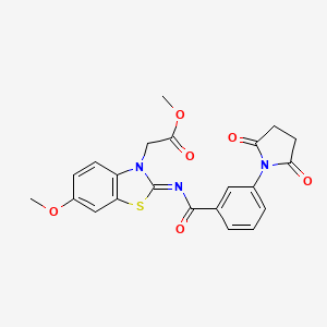 (Z)-methyl 2-(2-((3-(2,5-dioxopyrrolidin-1-yl)benzoyl)imino)-6-methoxybenzo[d]thiazol-3(2H)-yl)acetate