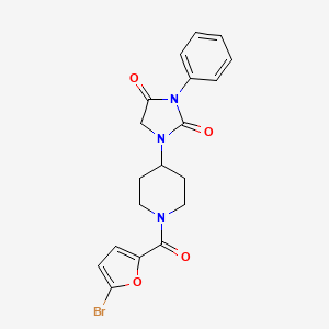 1-(1-(5-Bromofuran-2-carbonyl)piperidin-4-yl)-3-phenylimidazolidine-2,4-dione