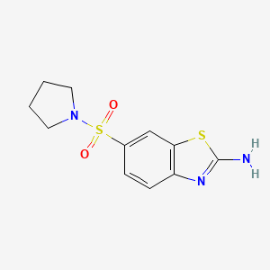molecular formula C11H13N3O2S2 B2742018 6-(Pyrrolidine-1-sulfonyl)-1,3-benzothiazol-2-amine CAS No. 881291-07-2