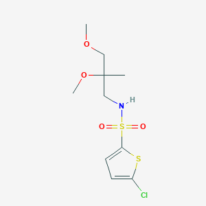 molecular formula C10H16ClNO4S2 B2742024 5-chloro-N-(2,3-dimethoxy-2-methylpropyl)thiophene-2-sulfonamide CAS No. 2034540-63-9