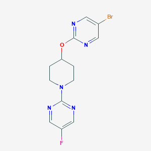 molecular formula C13H13BrFN5O B2742026 2-[4-(5-Bromopyrimidin-2-yl)oxypiperidin-1-yl]-5-fluoropyrimidine CAS No. 2415540-26-8