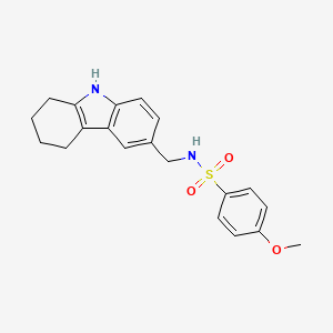 molecular formula C20H22N2O3S B2742029 4-methoxy-N-(6,7,8,9-tetrahydro-5H-carbazol-3-ylmethyl)benzenesulfonamide CAS No. 852139-35-6