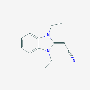 molecular formula C13H15N3 B274203 (1,3-diethyl-1,3-dihydro-2H-benzimidazol-2-ylidene)acetonitrile 