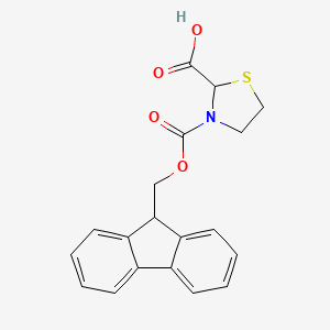 molecular formula C19H17NO4S B2742033 3-(9H-fluoren-9-ylmethoxycarbonyl)-1,3-thiazolidine-2-carboxylic Acid CAS No. 1043933-69-2
