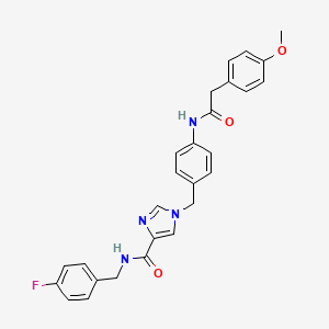molecular formula C27H25FN4O3 B2742042 N-(4-fluorobenzyl)-1-(4-(2-(4-methoxyphenyl)acetamido)benzyl)-1H-imidazole-4-carboxamide CAS No. 1251622-85-1