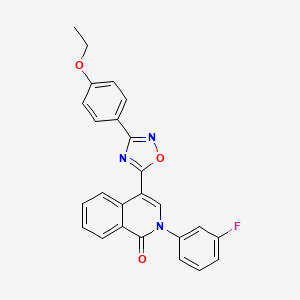 molecular formula C25H18FN3O3 B2742043 4-(3-(4-ethoxyphenyl)-1,2,4-oxadiazol-5-yl)-2-(3-fluorophenyl)isoquinolin-1(2H)-one CAS No. 1359480-30-0