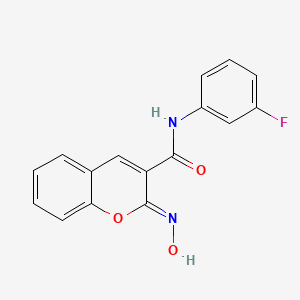 molecular formula C16H11FN2O3 B2742044 (2Z)-N-(3-fluorophenyl)-2-(hydroxyimino)-2H-chromene-3-carboxamide CAS No. 2321344-65-2