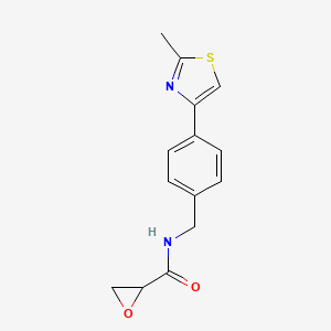 molecular formula C14H14N2O2S B2742051 N-[[4-(2-Methyl-1,3-thiazol-4-yl)phenyl]methyl]oxirane-2-carboxamide CAS No. 2411266-31-2