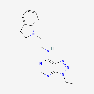 molecular formula C16H17N7 B2742052 3-ethyl-N-(2-indol-1-ylethyl)triazolo[4,5-d]pyrimidin-7-amine CAS No. 899974-92-6