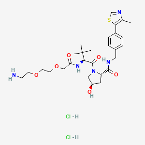 molecular formula C28H43Cl2N5O6S B2742054 (S,R,S)-AHPC-PEG2-NH2 (dihydrochloride) CAS No. 2341796-76-5
