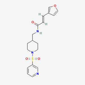 molecular formula C18H21N3O4S B2742056 (E)-3-(呋喃-3-基)-N-((1-(吡啶-3-基磺酰基)哌啶-4-基)甲基)丙烯酰胺 CAS No. 1798397-52-0