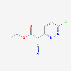 molecular formula C9H8ClN3O2 B274206 Ethyl (6-chloro-3-pyridazinyl)(cyano)acetate 