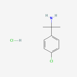 molecular formula C9H13Cl2N B2742061 2-(4-Chlorophenyl)propan-2-amine hydrochloride CAS No. 151946-41-7; 17797-11-4