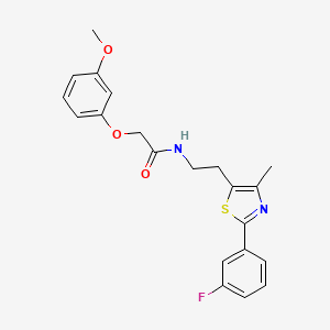 molecular formula C21H21FN2O3S B2742077 N-{2-[2-(3-fluorophenyl)-4-methyl-1,3-thiazol-5-yl]ethyl}-2-(3-methoxyphenoxy)acetamide CAS No. 946251-02-1