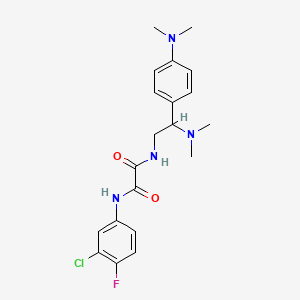 molecular formula C20H24ClFN4O2 B2742082 N1-(3-chloro-4-fluorophenyl)-N2-(2-(dimethylamino)-2-(4-(dimethylamino)phenyl)ethyl)oxalamide CAS No. 900005-58-5