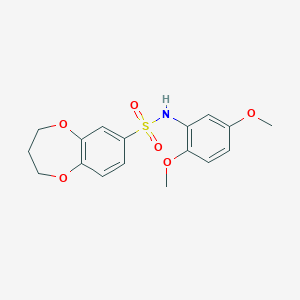 molecular formula C17H19NO6S B2742083 N-(2,5-dimethoxyphenyl)-3,4-dihydro-2H-benzo[b][1,4]dioxepine-7-sulfonamide CAS No. 941971-09-1
