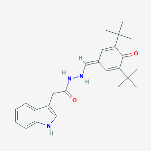 molecular formula C25H31N3O2 B274209 N'-[(3,5-ditert-butyl-4-oxocyclohexa-2,5-dien-1-ylidene)methyl]-2-(1H-indol-3-yl)acetohydrazide 