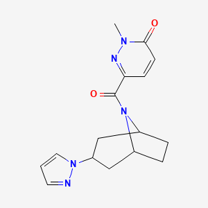 6-((1R,5S)-3-(1H-pyrazol-1-yl)-8-azabicyclo[3.2.1]octane-8-carbonyl)-2-methylpyridazin-3(2H)-one