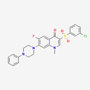 molecular formula C26H23ClFN3O3S B2742099 3-[(3-氯苯基)磺酰基]-6-氟-1-甲基-7-(4-苯基哌嗪-1-基)喹啉-4(1H)-酮 CAS No. 892756-57-9