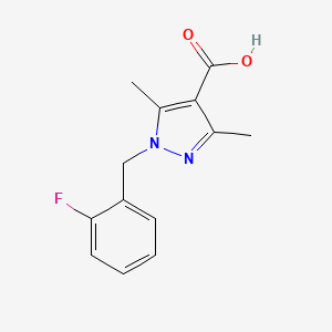 molecular formula C13H13FN2O2 B2742110 1-(2-Fluorobenzyl)-3,5-dimethyl-1H-pyrazole-4-carboxylic acid CAS No. 1154890-96-6