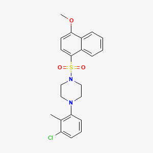 molecular formula C22H23ClN2O3S B2742112 1-(3-Chloro-2-methylphenyl)-4-[(4-methoxynaphthalen-1-yl)sulfonyl]piperazine CAS No. 696633-39-3