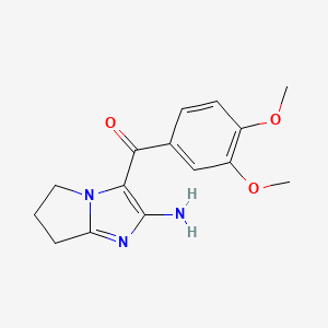 molecular formula C15H17N3O3 B2742121 (2-amino-6,7-dihydro-5H-pyrrolo[1,2-a]imidazol-3-yl)(3,4-dimethoxyphenyl)methanone CAS No. 890091-86-8