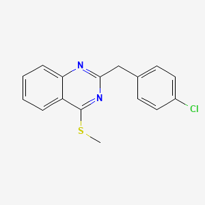 molecular formula C16H13ClN2S B2742127 2-(4-氯苄基)-4-(甲磺基)喹唑啉 CAS No. 303149-37-3