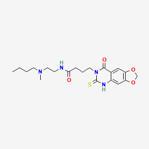molecular formula C20H28N4O4S B2742135 N-[2-[丁基(甲基)氨基]乙基]-4-(8-氧代-6-硫代-5H-[1,3]二氧杂环[4,5-g]喹唑啉-7-基)丁酰胺 CAS No. 688054-26-4